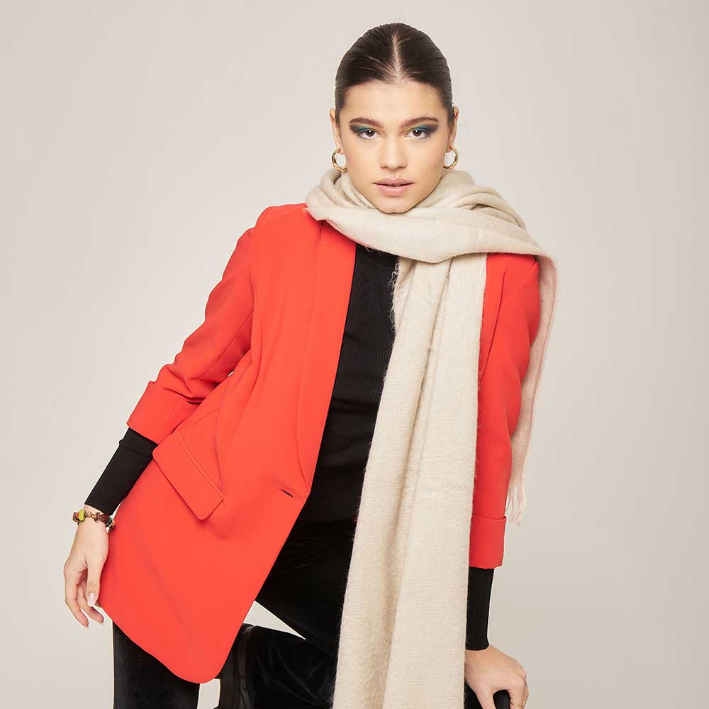 Halstuch beige aus Alpakawolle