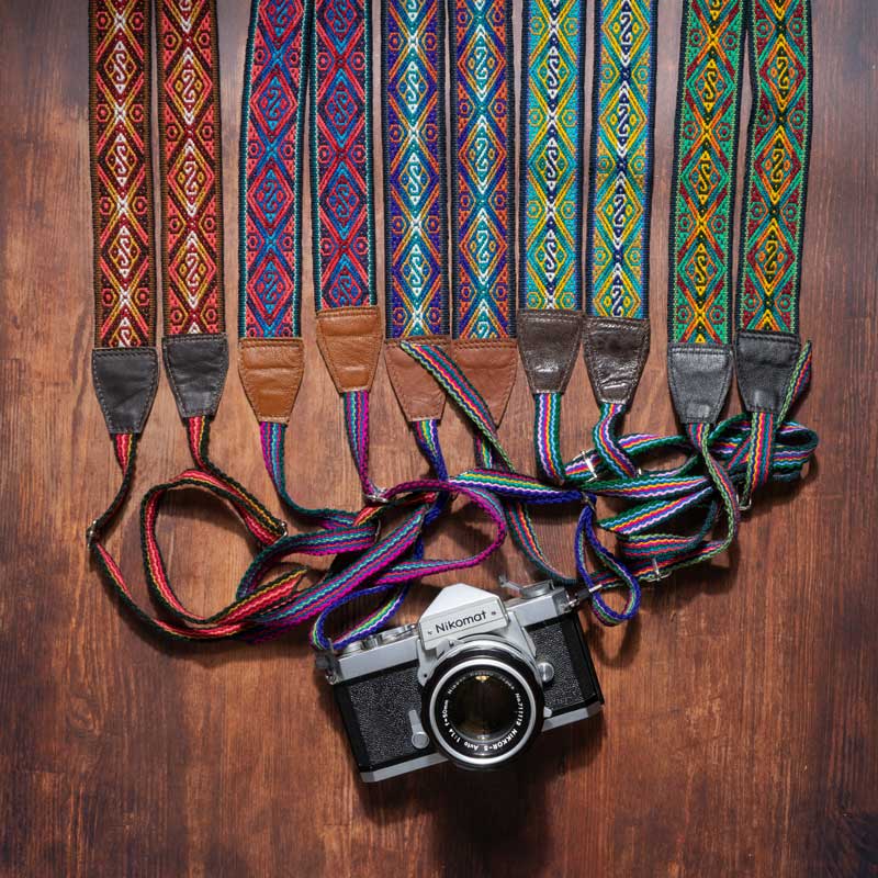 Bunte Kameragurte Bohostil, 100% Handarbeit