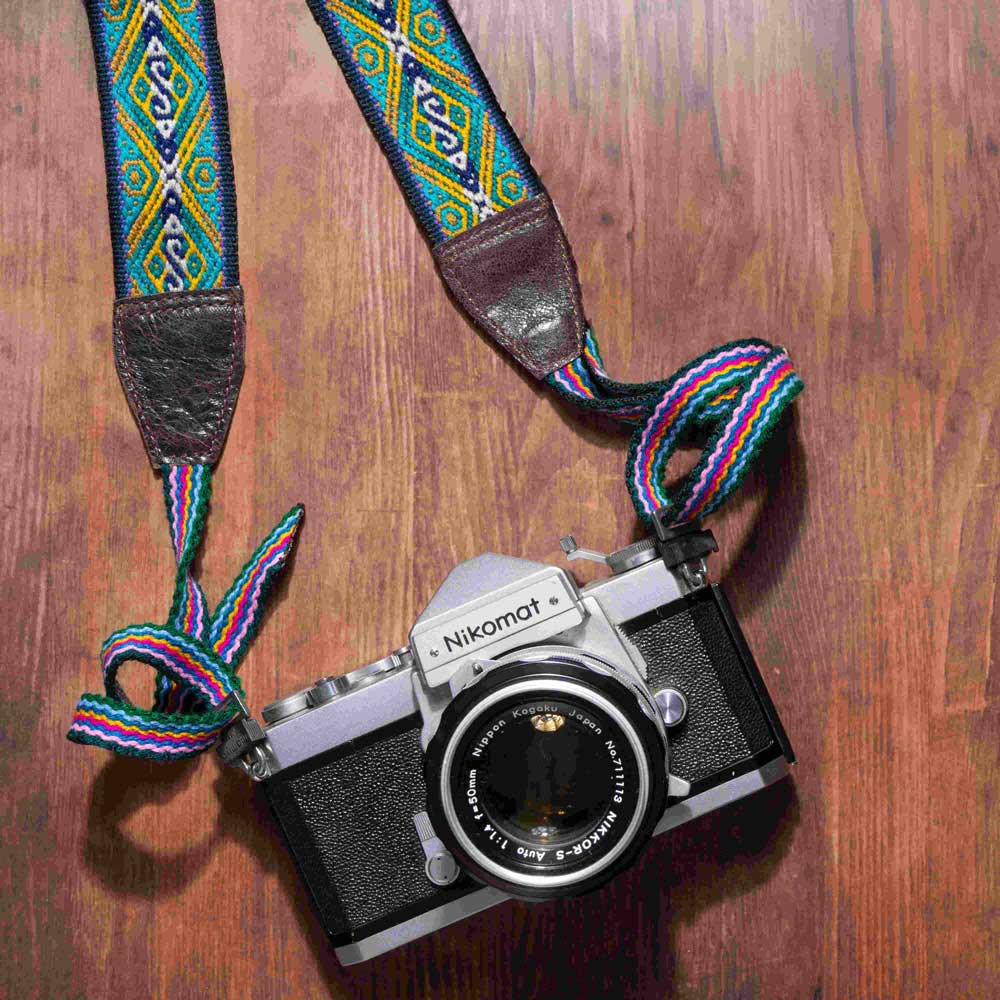 Kameragurt Boho, handgefertigt aus den Anden