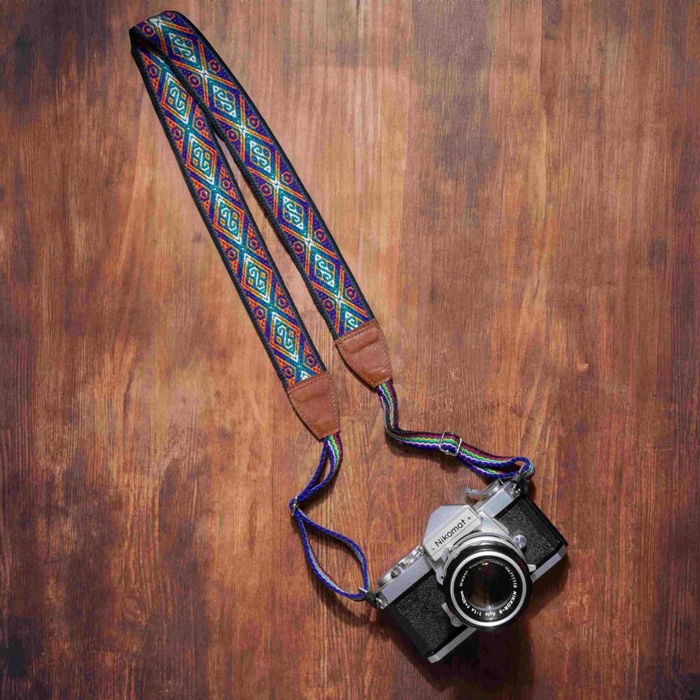 Boho Fotoapparat Gurt bunt- fair und nachhaltige Geschenkidee für Hobbyfotograf