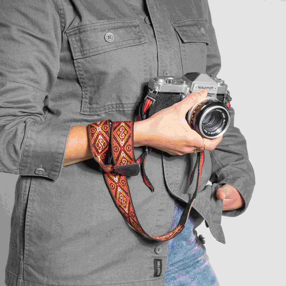 Kameragurt Bohemian, Kameraband Ethno, Handschlaufe für Fotoapparat, Nackengurt für Kamera