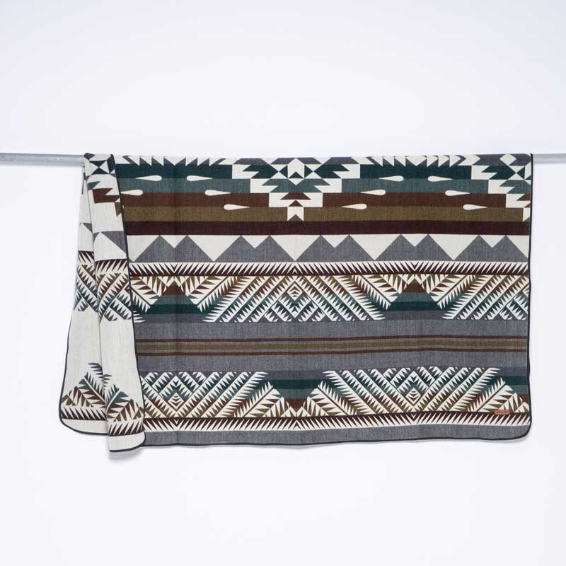 Decke handgewebt, bunte Couchdecke, Tribaldecke grau, Navajo Decke Erdtöne, Southwesternstyle Campingdecke, Tagesdecke mit geometrische Muster