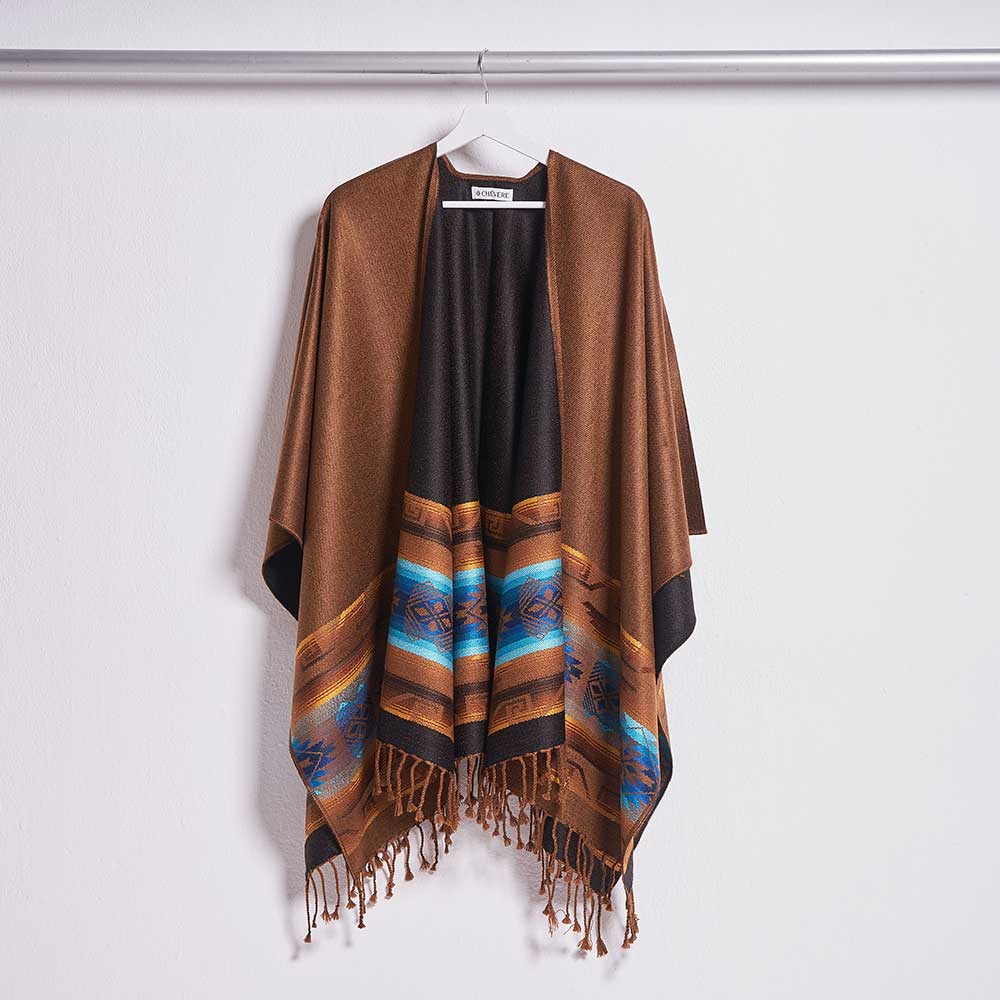 Yellowstone Outfit Cape, Boho Cape, Damen Cape vielseitig, Cape für Frauen nachhaltig, Cowboy Poncho, Cape Southwesternstyle, Poncho aus Südamerika