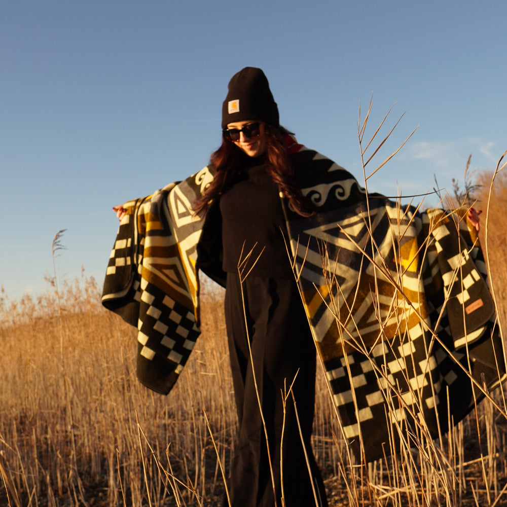 Kuscheldecke Ethno-Muster, Decke Boho, Tagesdecke Navajo, Indianerdecke