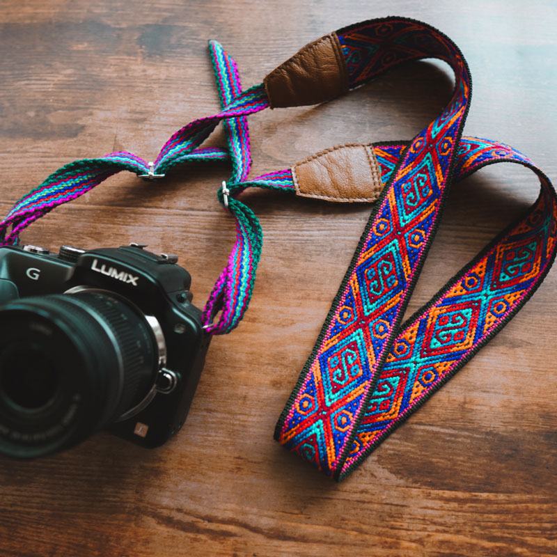 Nackenschultergurt für Fotoapparat, Kameraband Vintagestyle, Kameragurt Boho, Handschlaufe Ethno