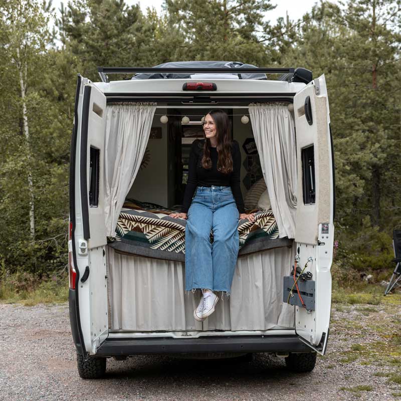 Kuscheldecke Vanlife Boho, Boho Decke Camping, Decke Erdtöne nachhaltig