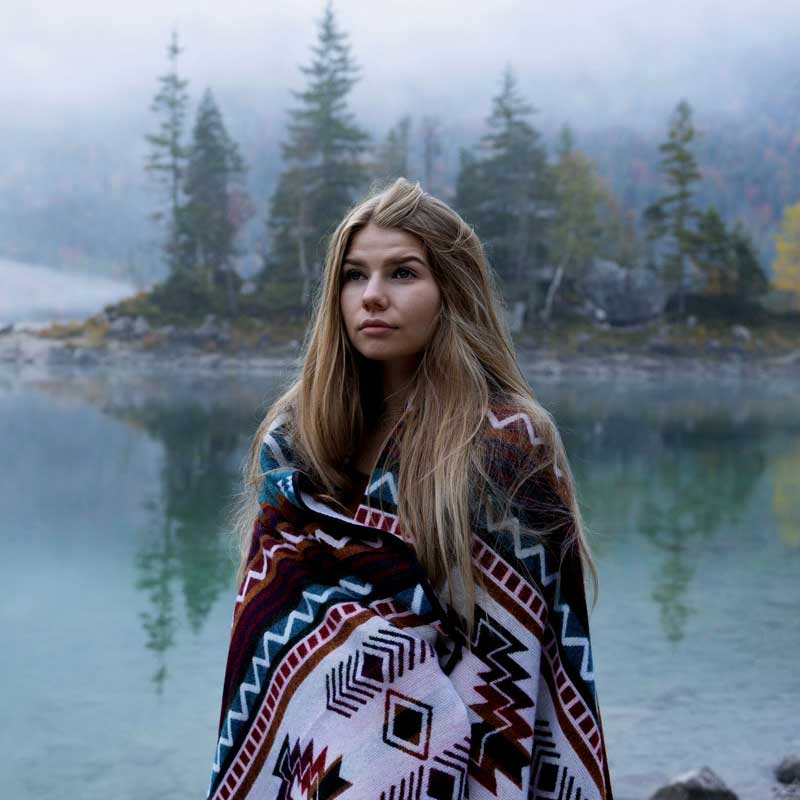 Ethno Tagesdecke, Campervan-Decke bunt, Campingdecke Boho-Muster