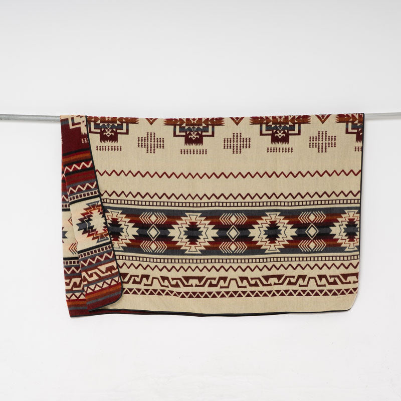 Boho Campingdecke, Aztek Kuscheldecke, Hippie Decke, Indianerdecke rot, Sesselüberwurf rot, Reisedecke Erdtöne