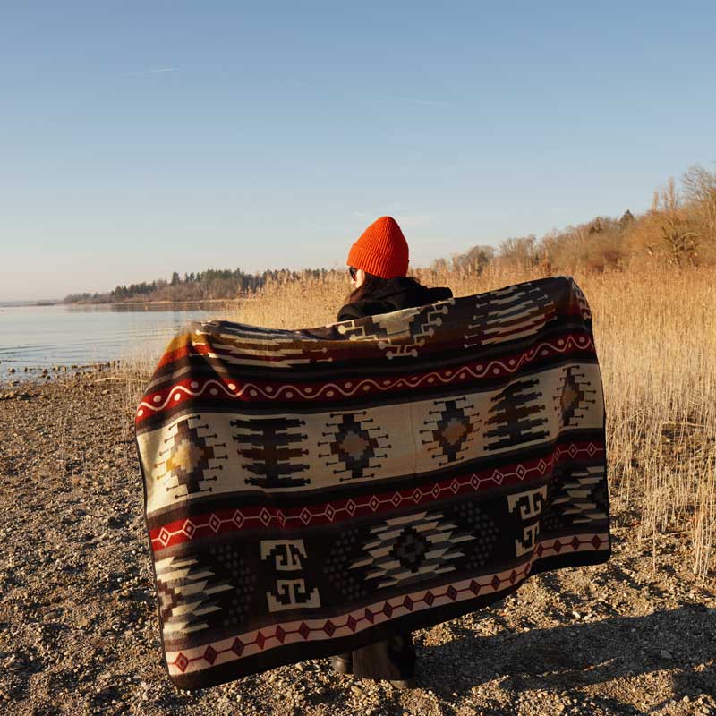 ETHNO-/ Boho-Decke - Cayambe Red