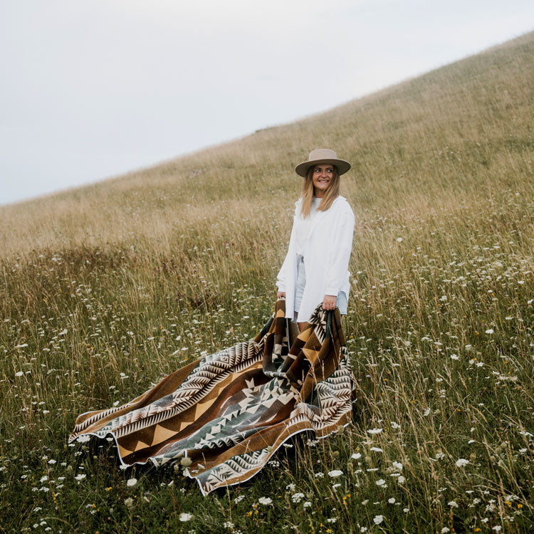 Boho-Kuscheldecke, Navajo Decke, Wolldecke für Van, Bunte nachhaltige Decke, Tribal-Überwurf, Indianer-Throw