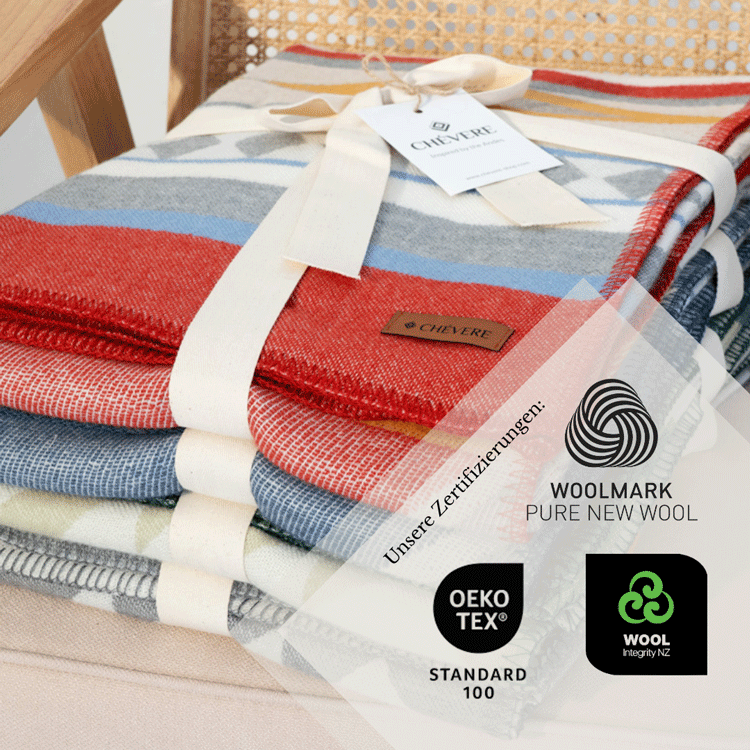 Gütesiegel Merino, Merinowolldecken Zertifizierungen, Zertikfikat Kuscheldecke Naturfaser